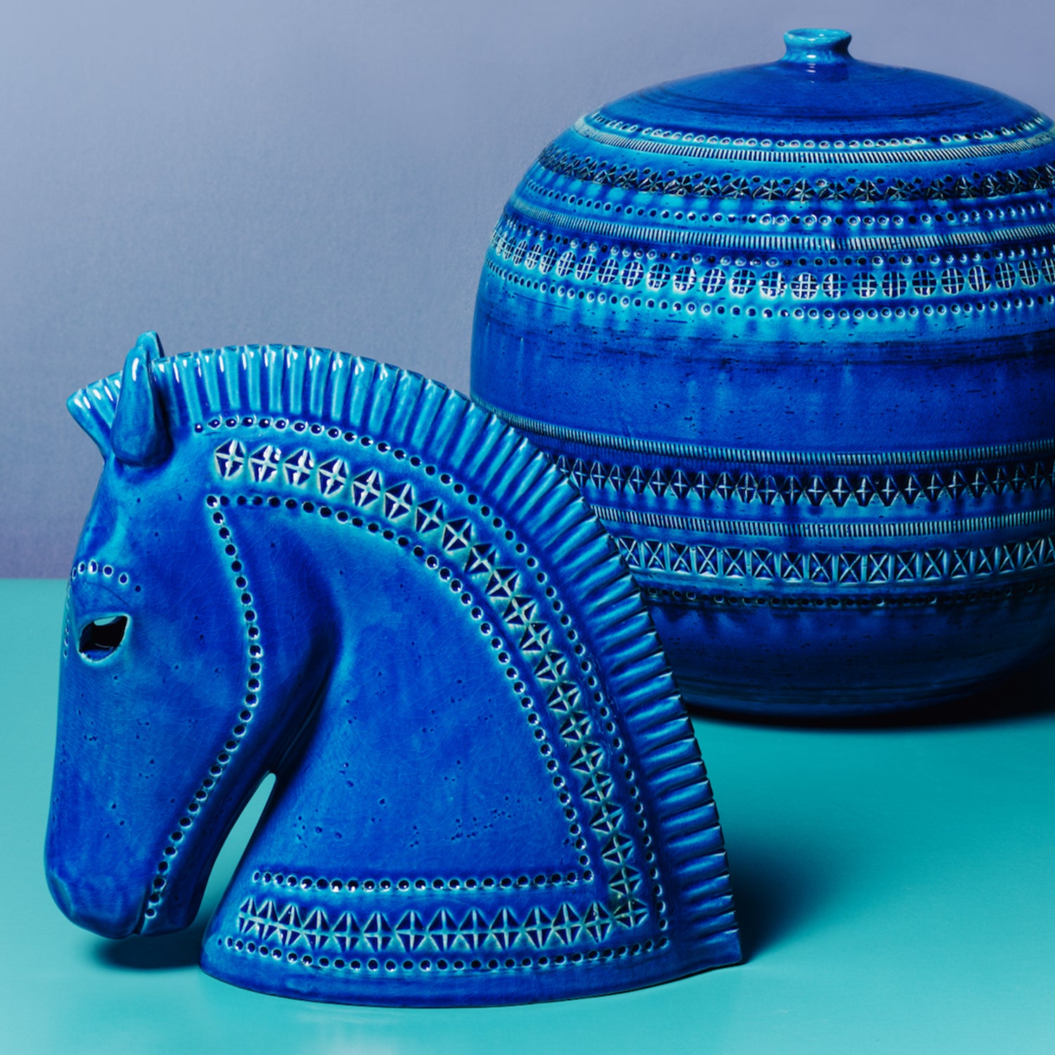 Ball Vase, Rimini Blu by Bitossi Ceramiche, Aldo Londi – ARIA