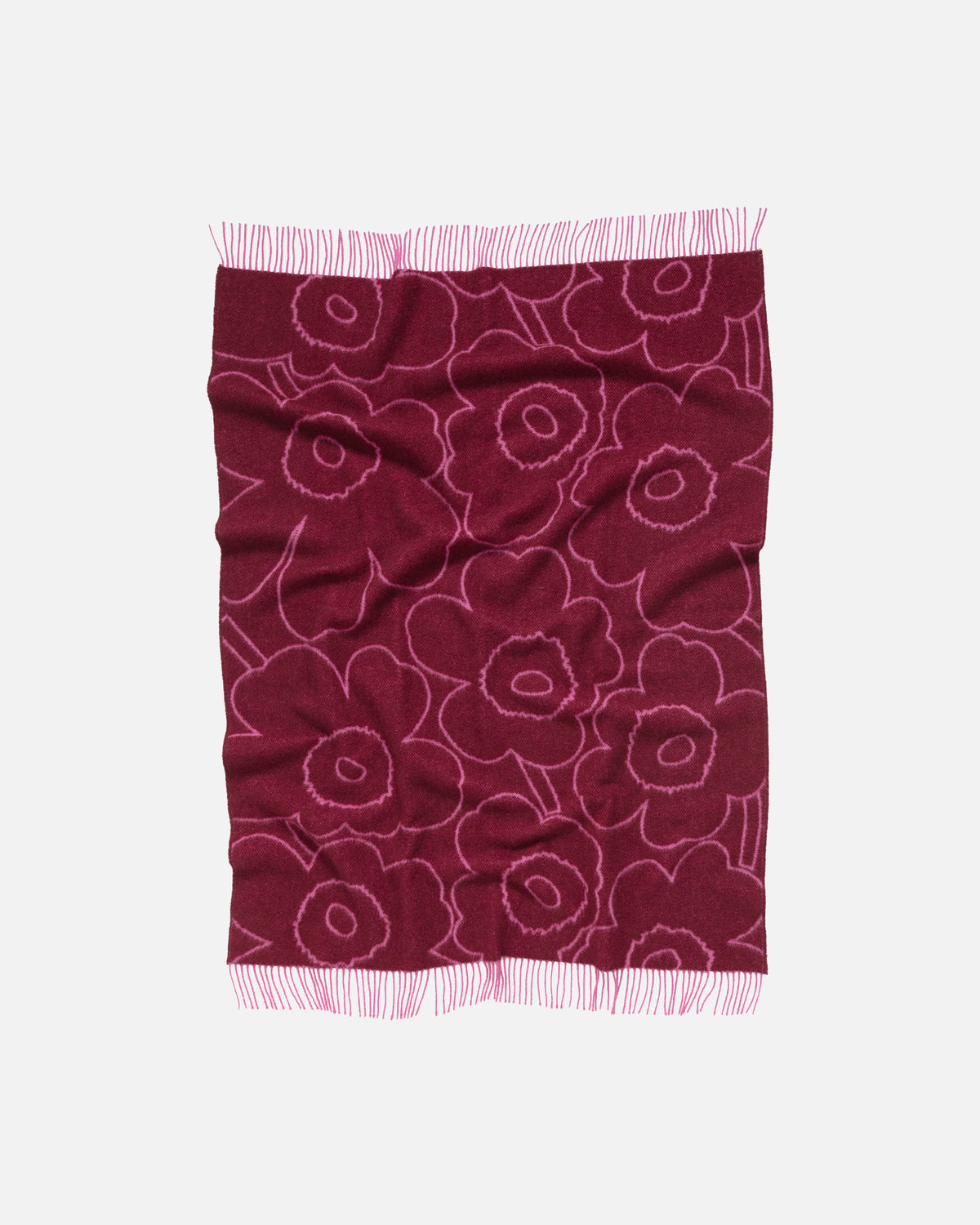 Piirto Unikko Blanket Burgundy, Fuchsia
