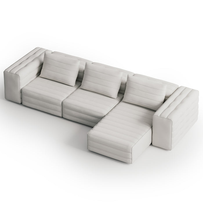Samet Modular Sofa, Terre de lin
