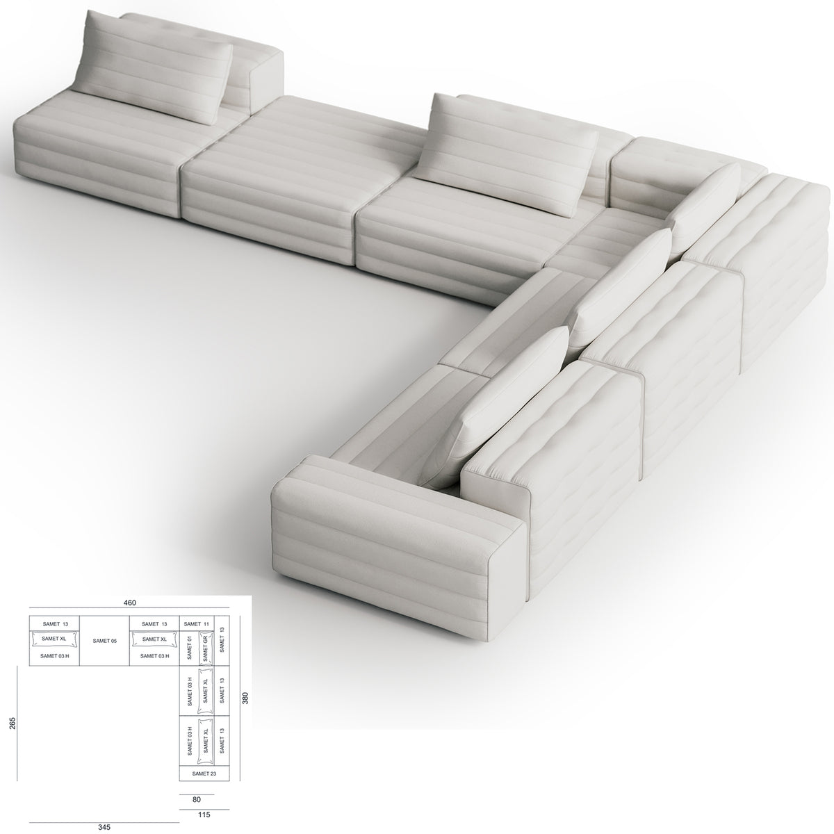 Samet Modular Sofa, Cat C