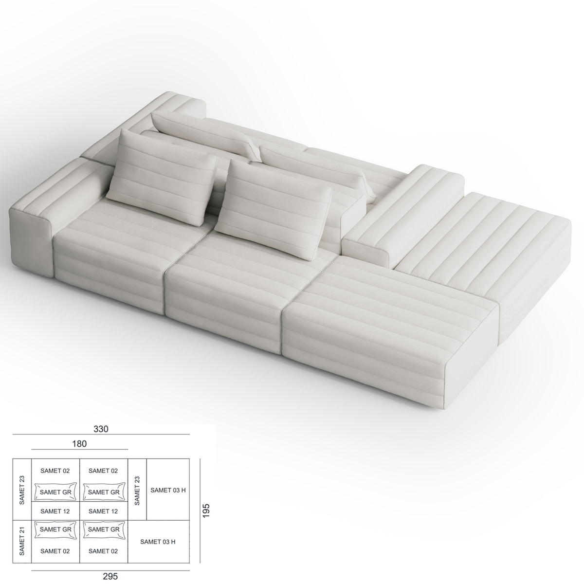 Samet Modular Sofa, Cat C