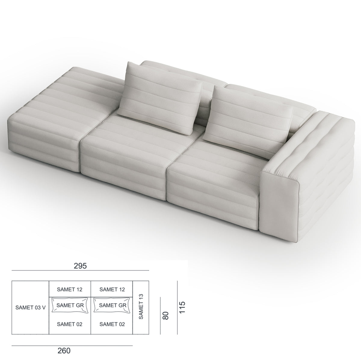 Samet Modular Sofa, Cat C