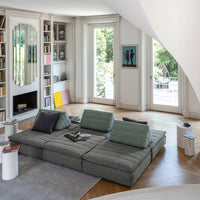 Samet Low Modular Sofa, Tweed