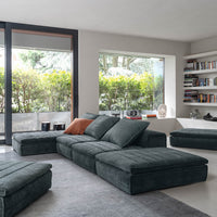 Samet Low Modular Sofa, Tweed