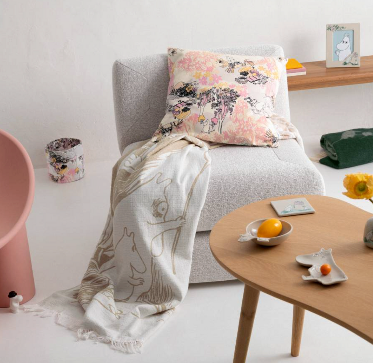 Moomin Cotton Throw 130x170 Beige