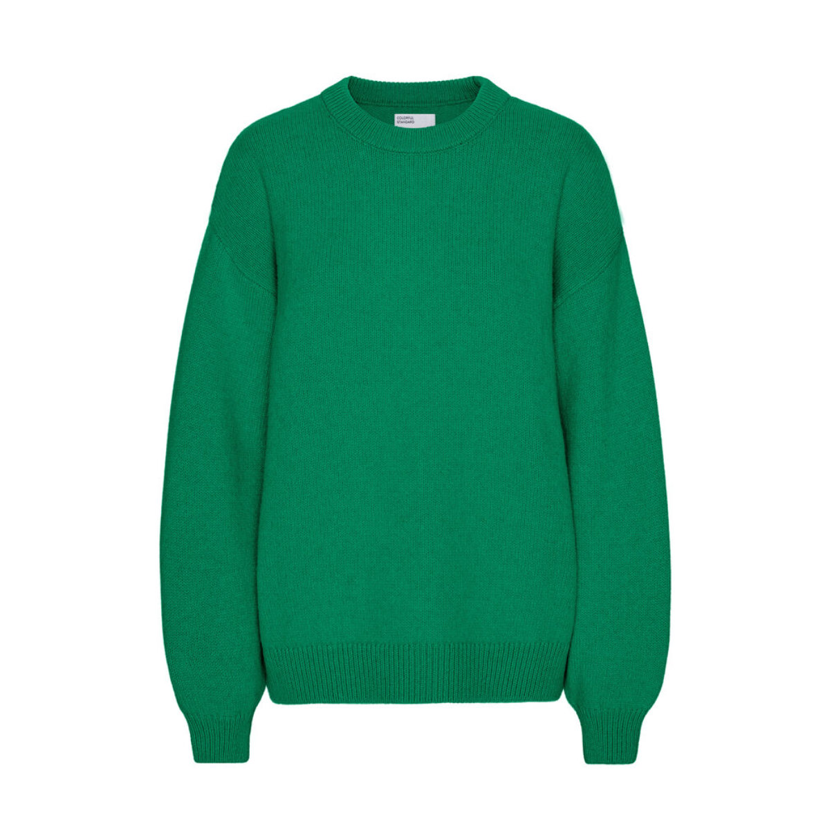Oversized Merino Wool Crewneck Sweater, Kelly Green
