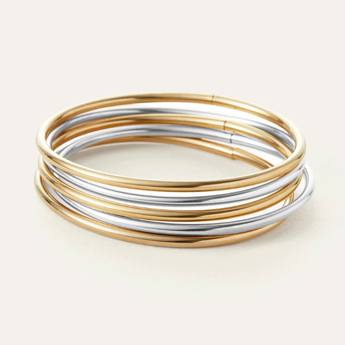 Dane Bangles Set of 5, Two tone