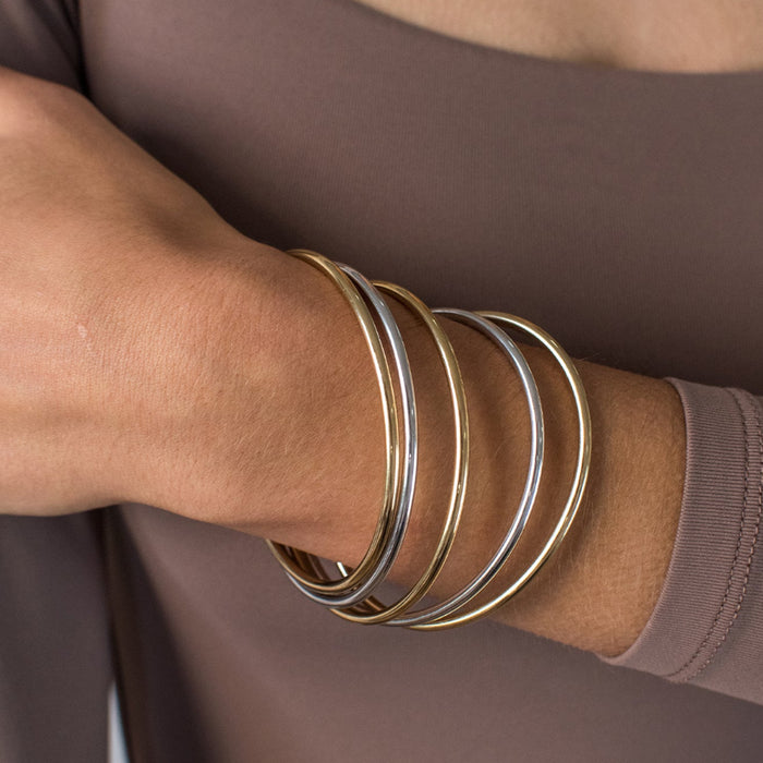 Dane Bangles Set of 5, Two tone