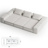 Samet Low Modular Sofa, Tweed