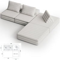 Samet Low Modular Sofa, Tweed