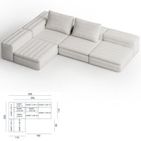 Samet Low Modular Sofa, Tweed