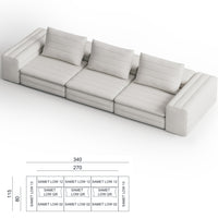 Samet Low Modular Sofa, Tweed