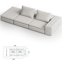 Samet Low Modular Sofa, Tweed