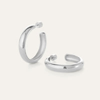 Staple Hoops, Silver