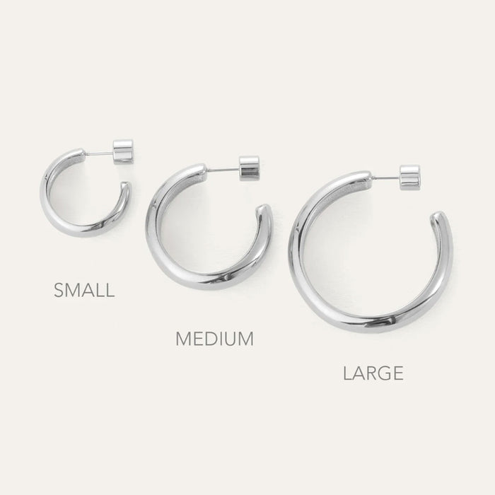 Staple Hoops, Silver