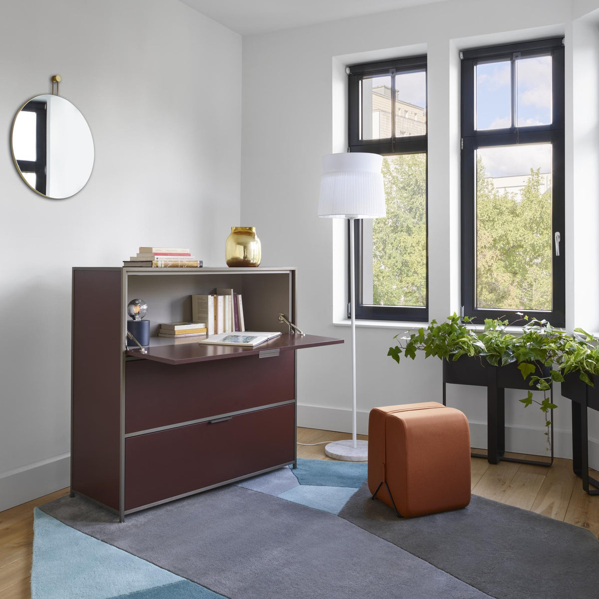 Dita Secretaire Desk, Brick - Ligne Roset