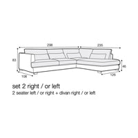 Brandon Set 2 Corner Sofa, Natural
