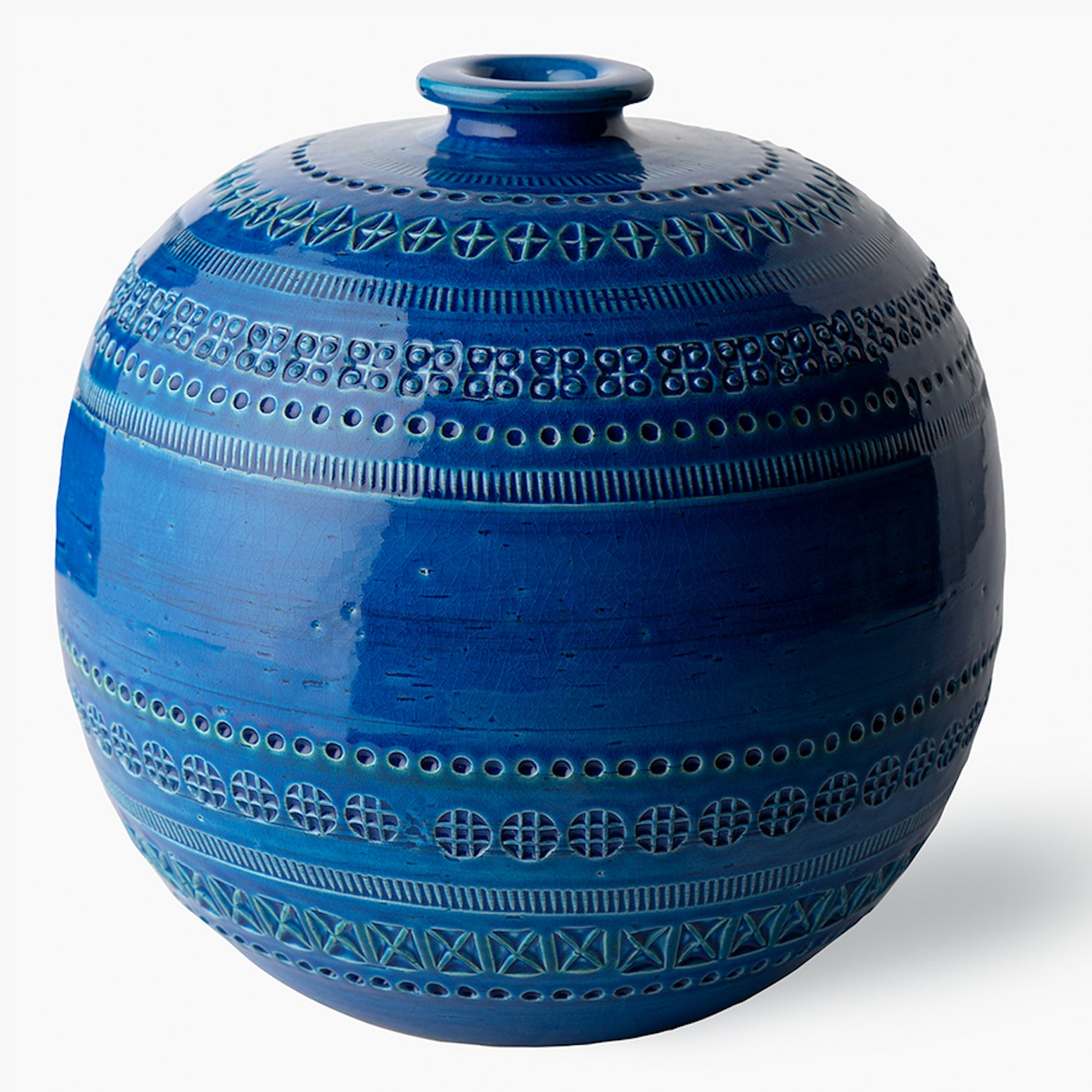 Ball Vase, Rimini Blu by Bitossi Ceramiche, Aldo Londi – ARIA