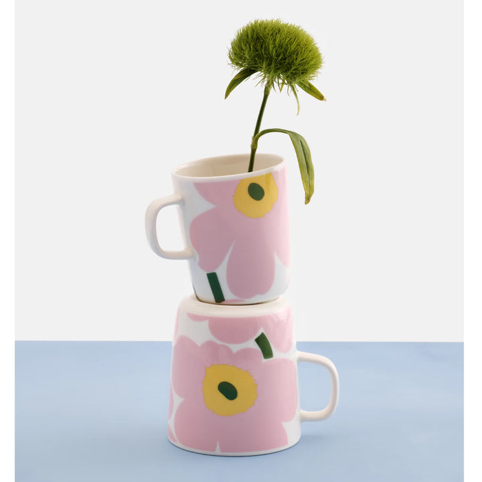 Oiva Unikko Mug 4dl, White & Pink