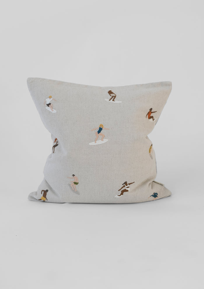 Surfers Embroidered Cushion