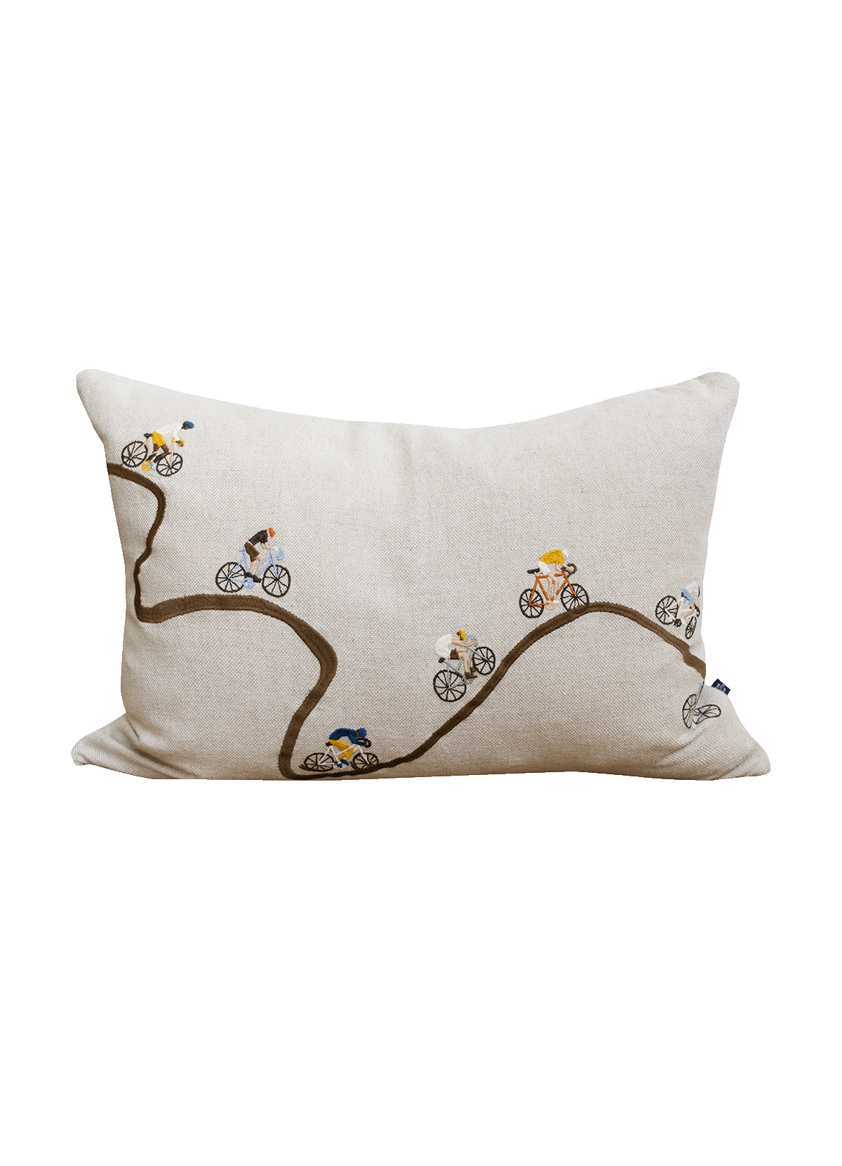 Cyclists Embroided Cushion