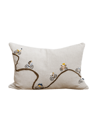 Cyclists Embroided Cushion