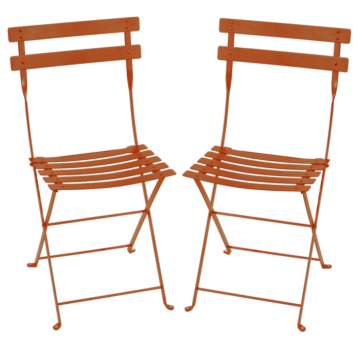 Pair of Bistro Folding Metal Chairs