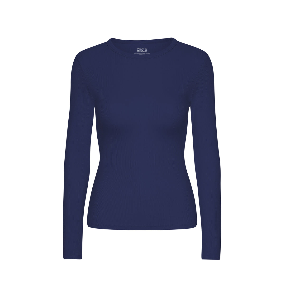 Women's Ribbed Long-Sleeve T-Shirt, Marine Blue
