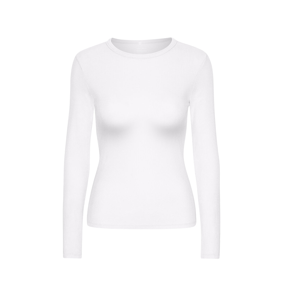 Women's Ribbed Long-Sleeve T-Shirt, Optical White