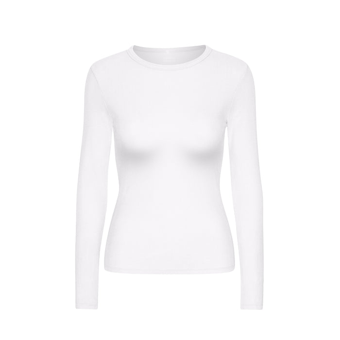 Women's Ribbed Long-Sleeve T-Shirt, Optical White