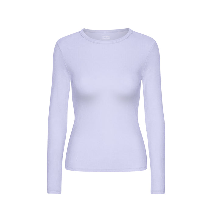 Women's Ribbed Long-Sleeve T-Shirt, Soft Lavender