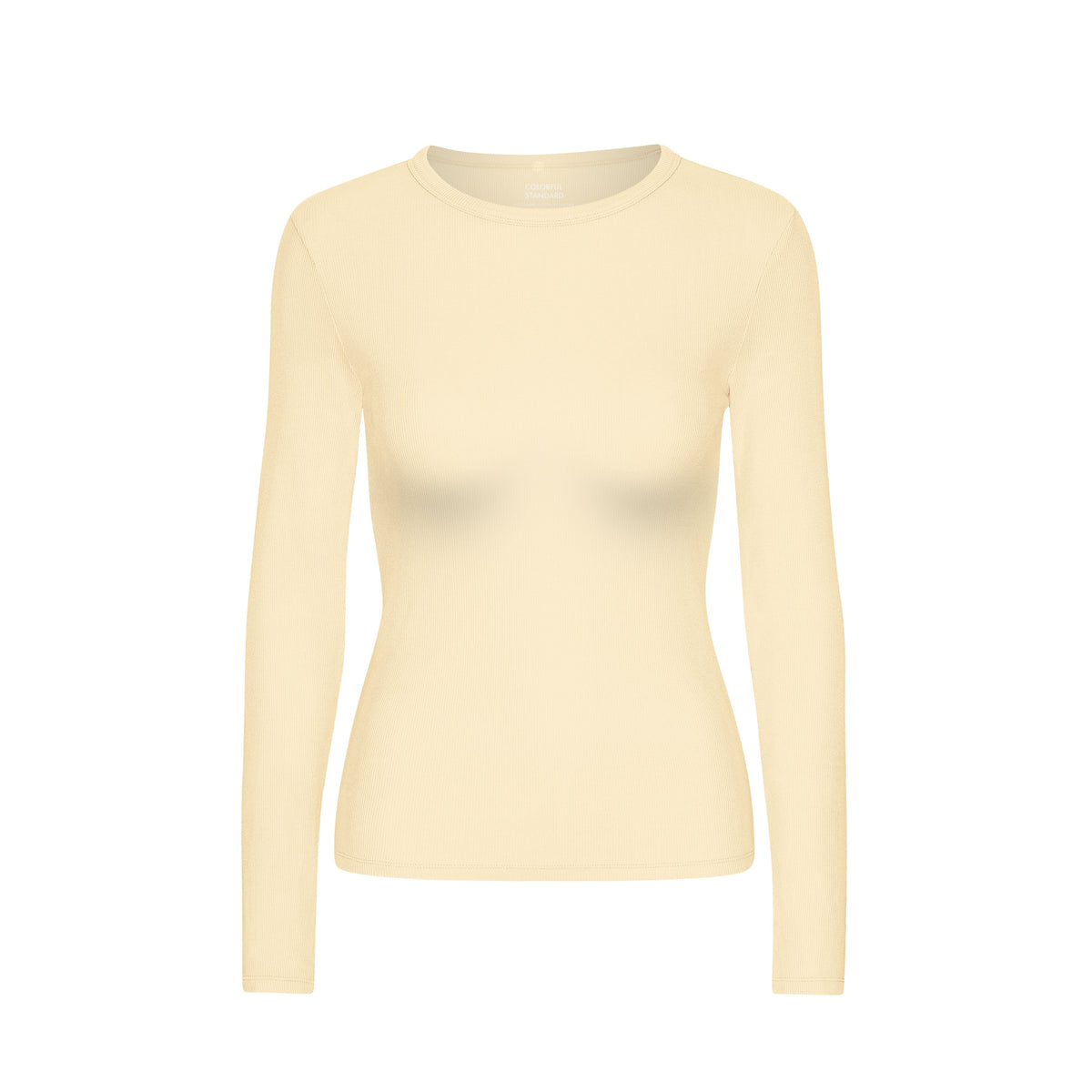 Women's Ribbed Long-Sleeve T-Shirt, Soft Yellow