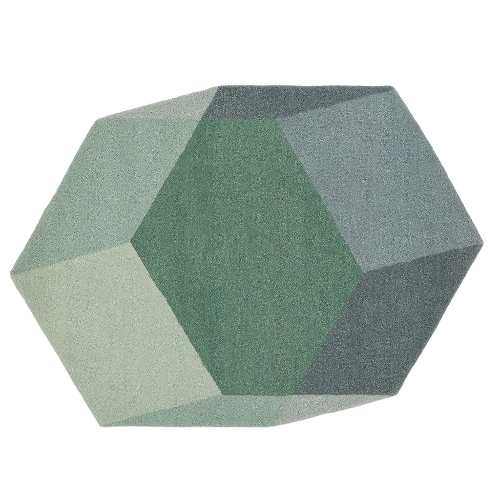Ex-Display Iso Rug, Green Hexagon