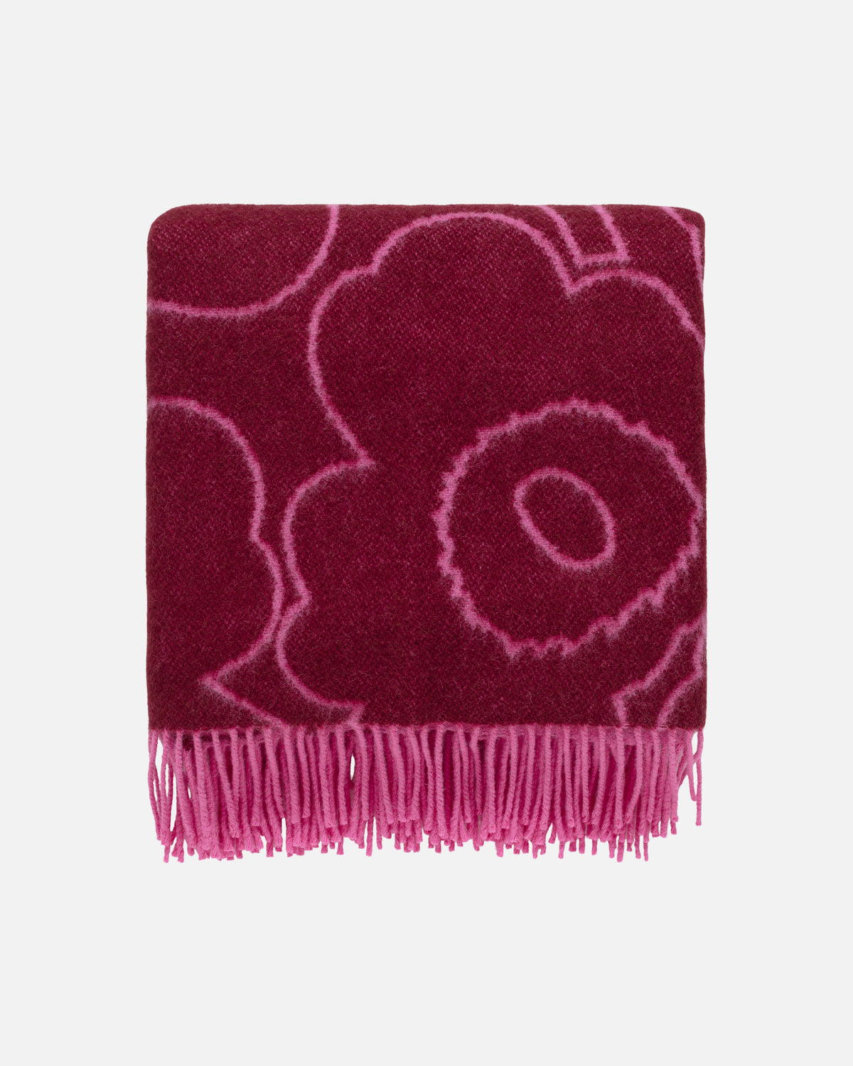 Piirto Unikko Blanket Burgundy, Fuchsia