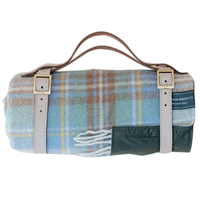 Picnic Blanket, Stewart Muted Blue Tartan