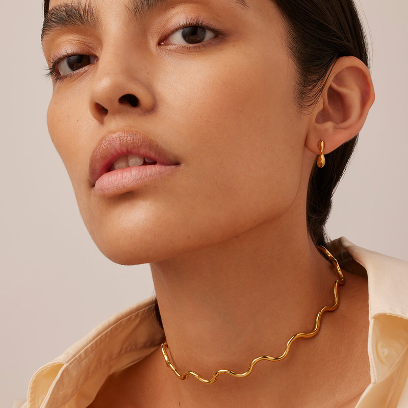 Squiggle Choker, Gold