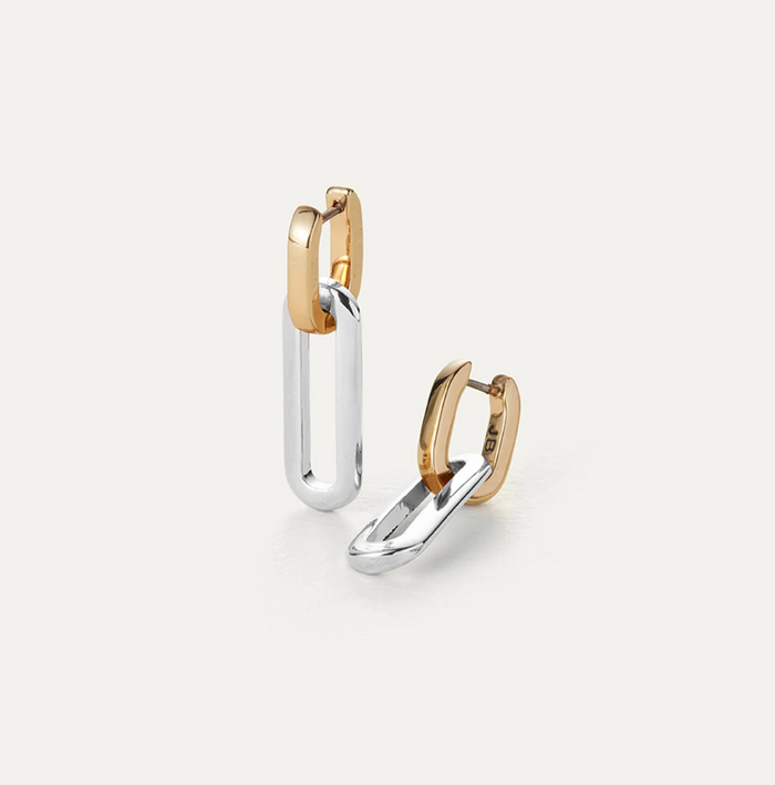 Teeni Detachable Link Earrings, Two Tone