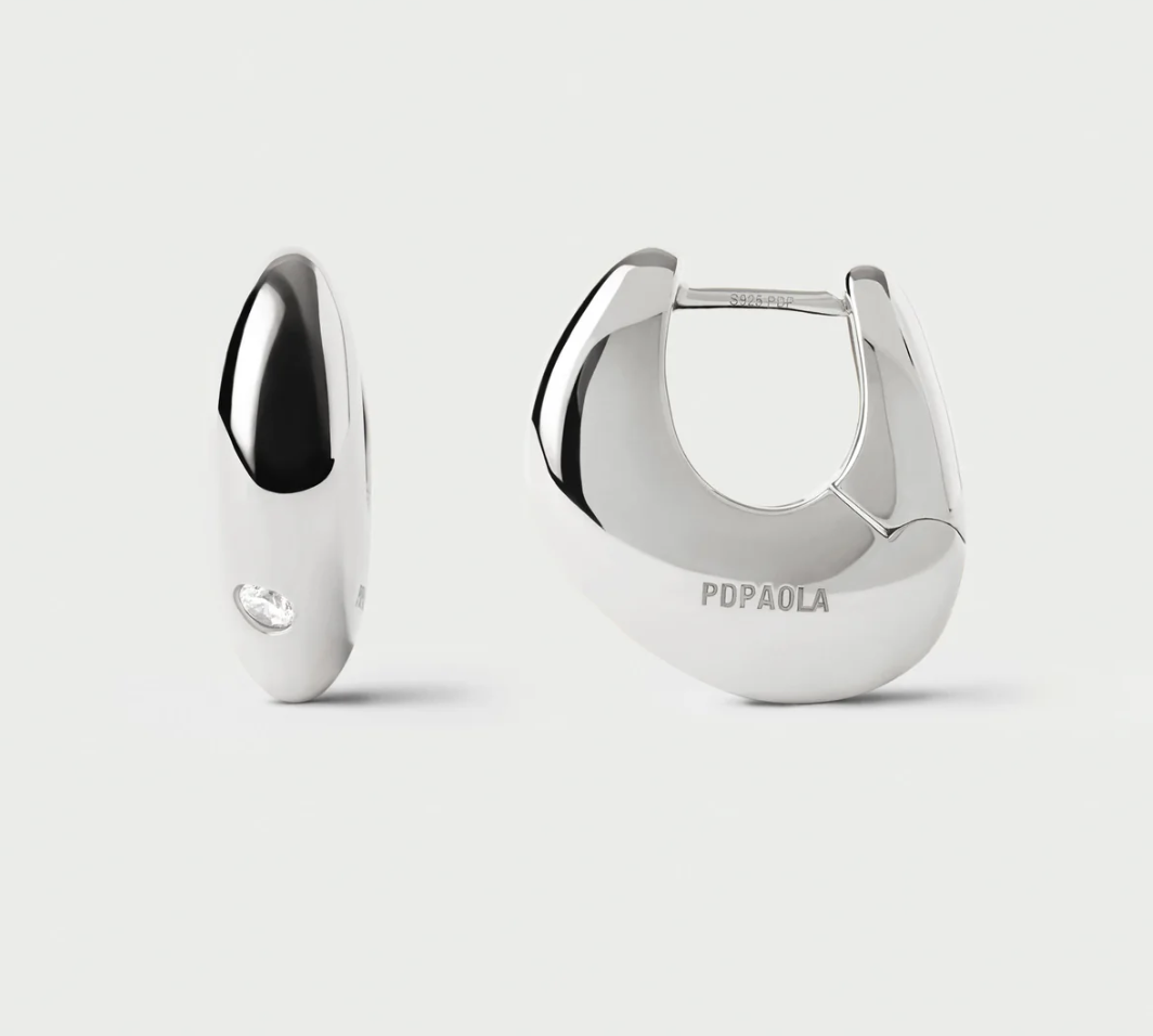 Wave Silver Hoop Earrings