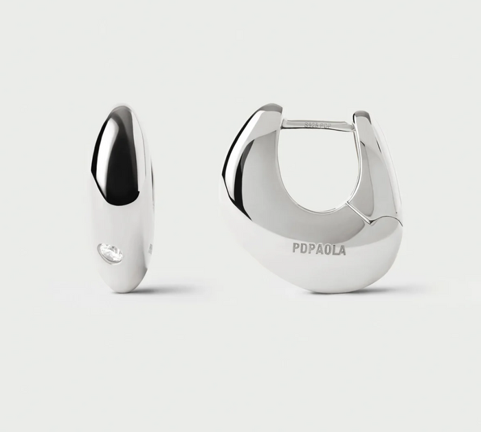 Wave Silver Hoop Earrings