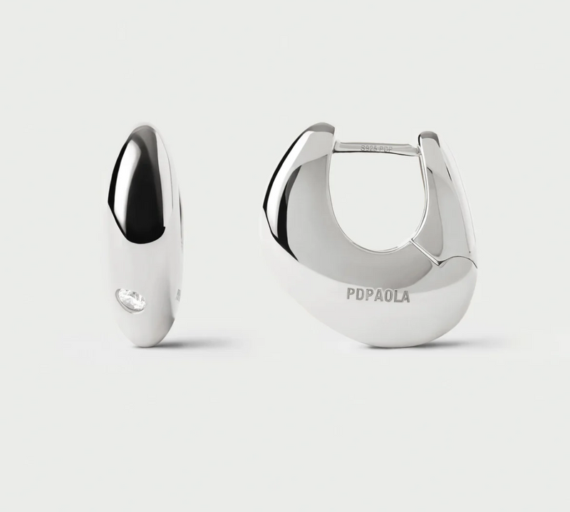 Wave Silver Hoop Earrings