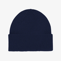 Merino Wool Beanie, Marine Blue