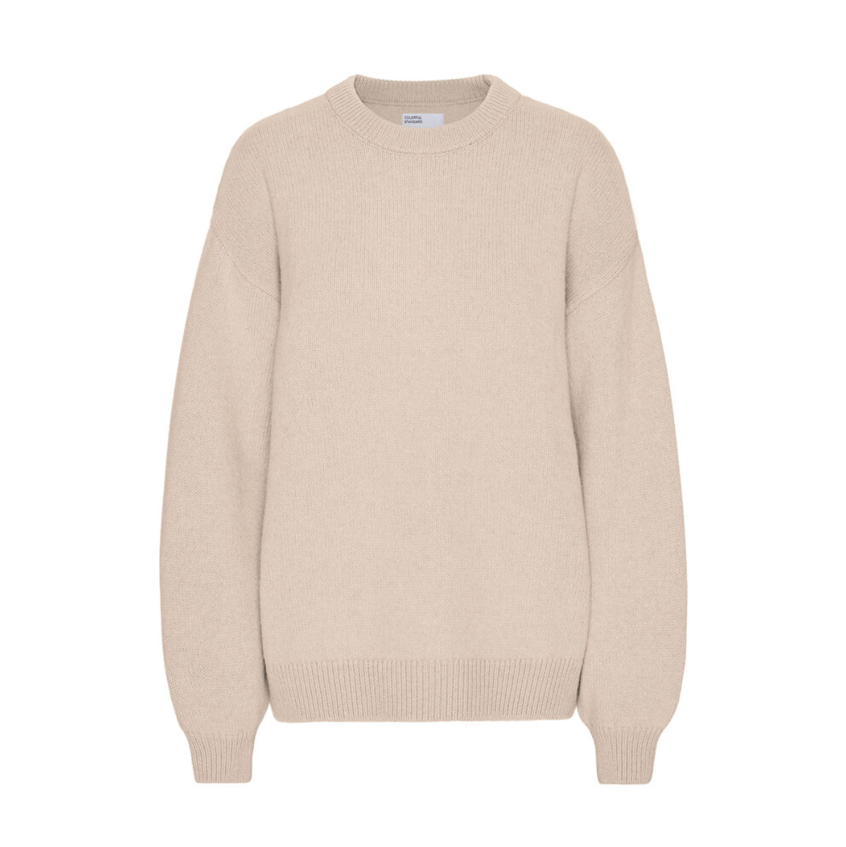 Oversized Merino Wool Crewneck Sweater, Ivory White