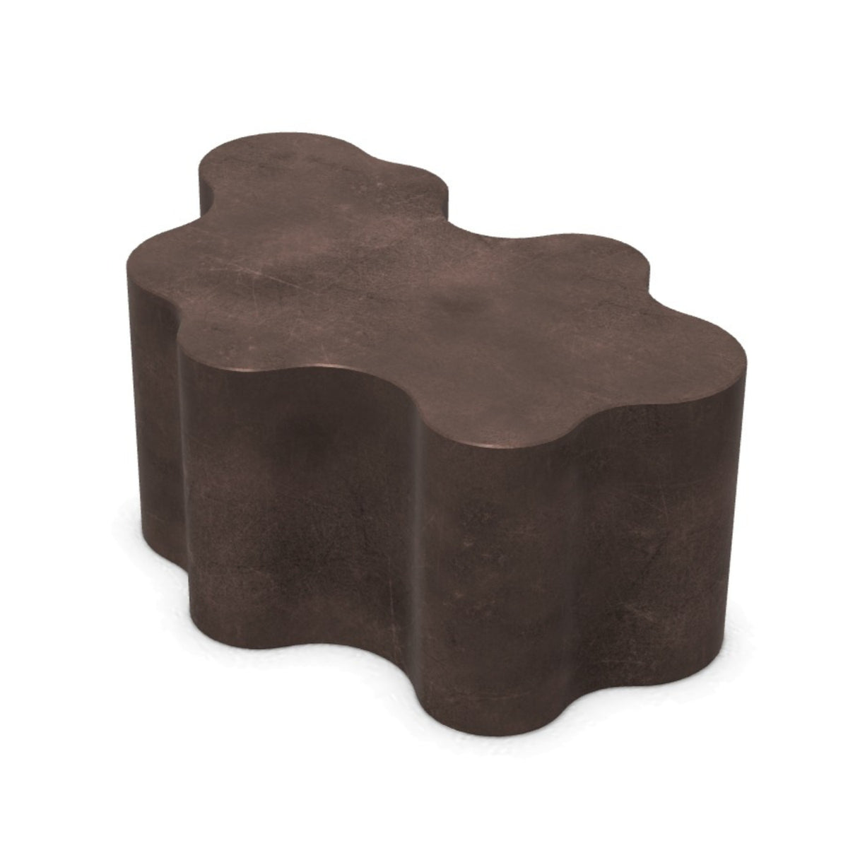 Low-profile dark brown Teatro Magico Low Table with an organic, wavy-edged top and sculptural base.