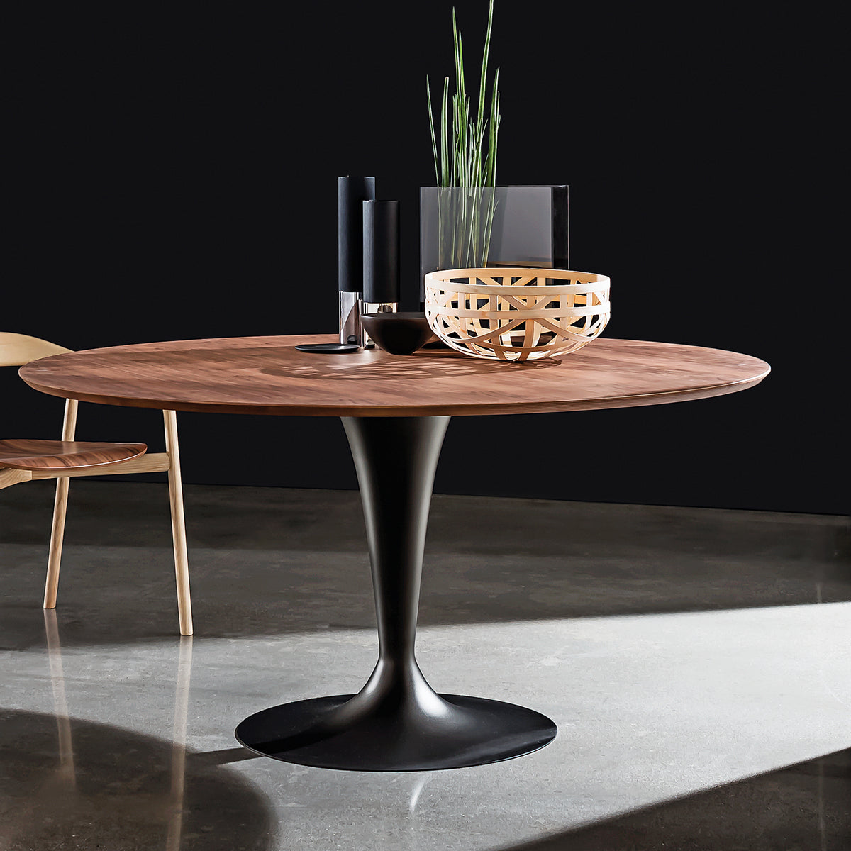 Flute Round Dining Table, Wood