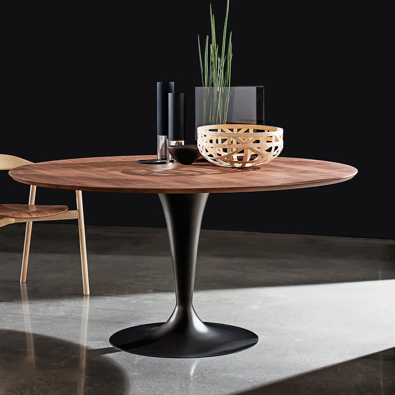 Flute Round Dining Table, Wood