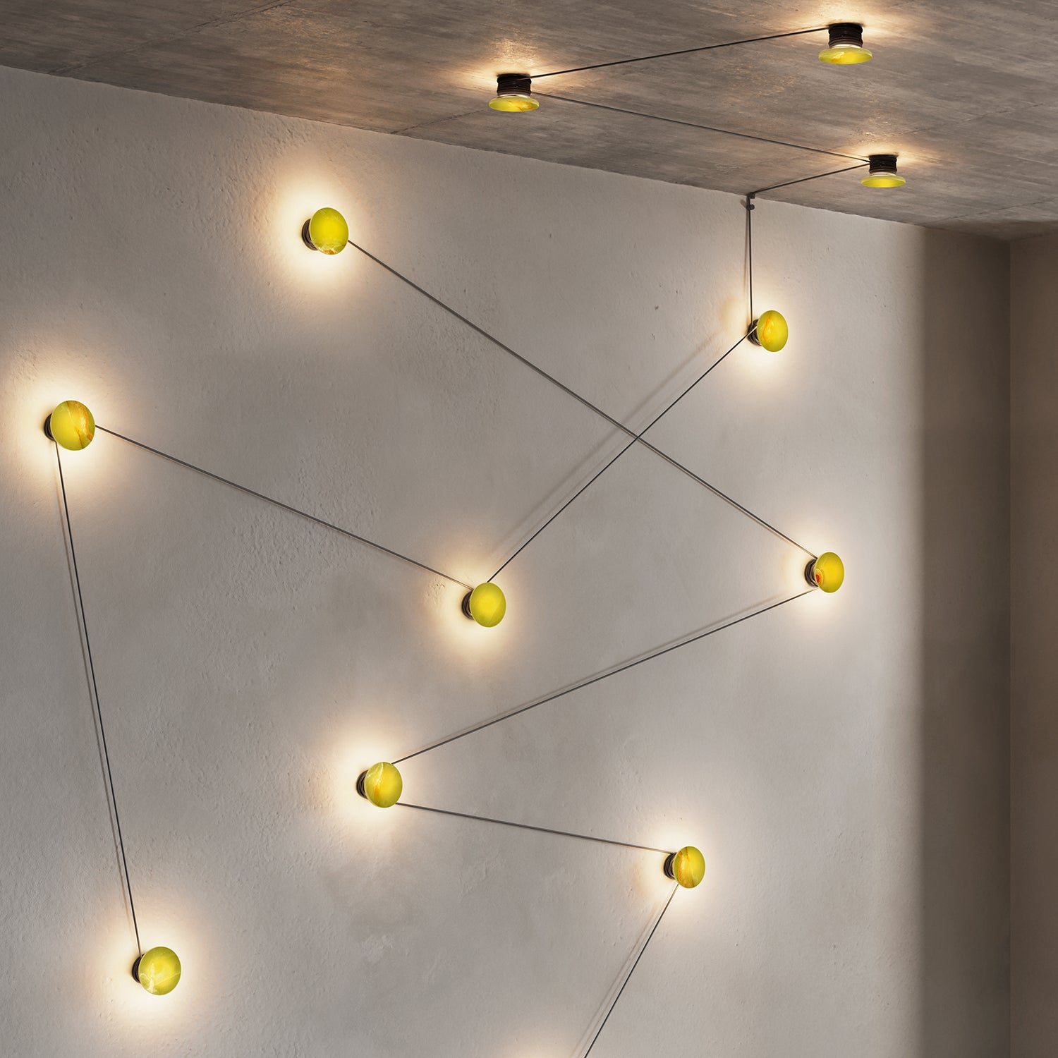 Azou 5 Wall Light by KDLN, Wall-mounted string lights marble – ARIA