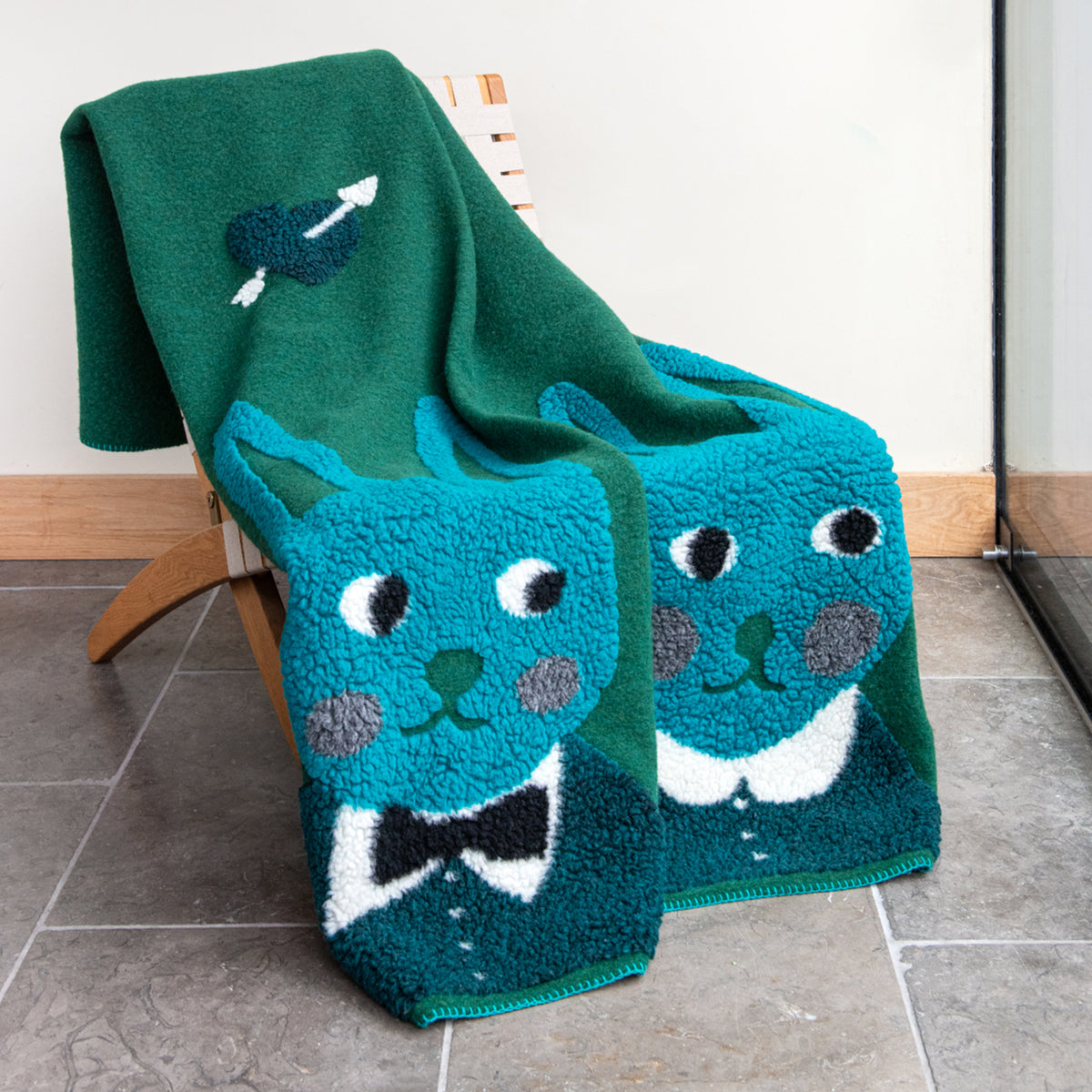 Textured Wool Blanket, Bunnies