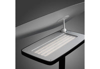 Rectangular head of an Ex-Display Lightwing Floor Light, White, featuring a grid of internal LED lights and an attached white adjustment handle.
