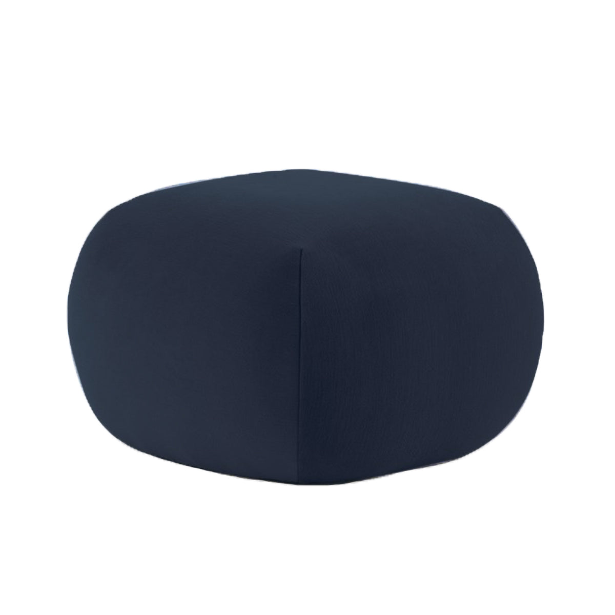 The Pukka Small Ottoman, Kvadrat Gentle 2 by Ligne Roset features a navy blue, square shape with rounded edges and sits against a plain white background—an ideal accent for any modern living space.
