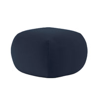 The Pukka Small Ottoman, Kvadrat Gentle 2 by Ligne Roset features a navy blue, square shape with rounded edges and sits against a plain white background—an ideal accent for any modern living space.